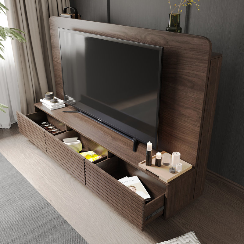 Latitude Run® Rolling TV Stand For Tvs Up To 85'' Movable Wooden